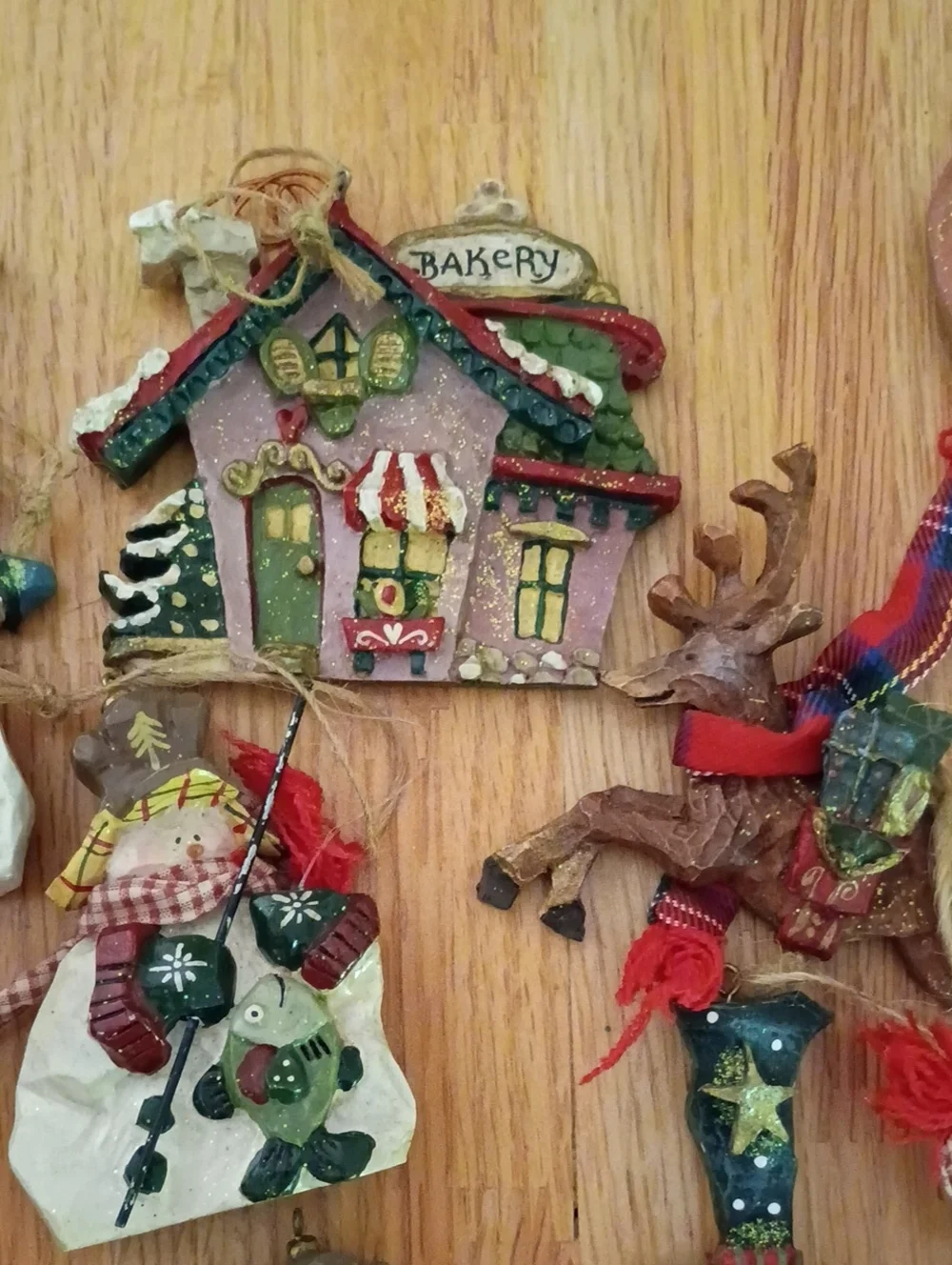 Kurt Adler Mixed Rustic Folk Christmas Ornaments - Assorted Red, Green, White